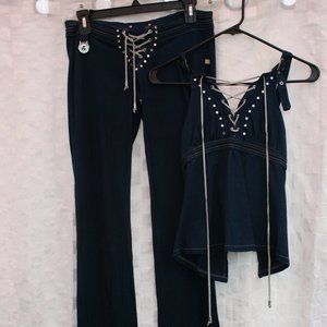 Denim Look Pant and Halter Top